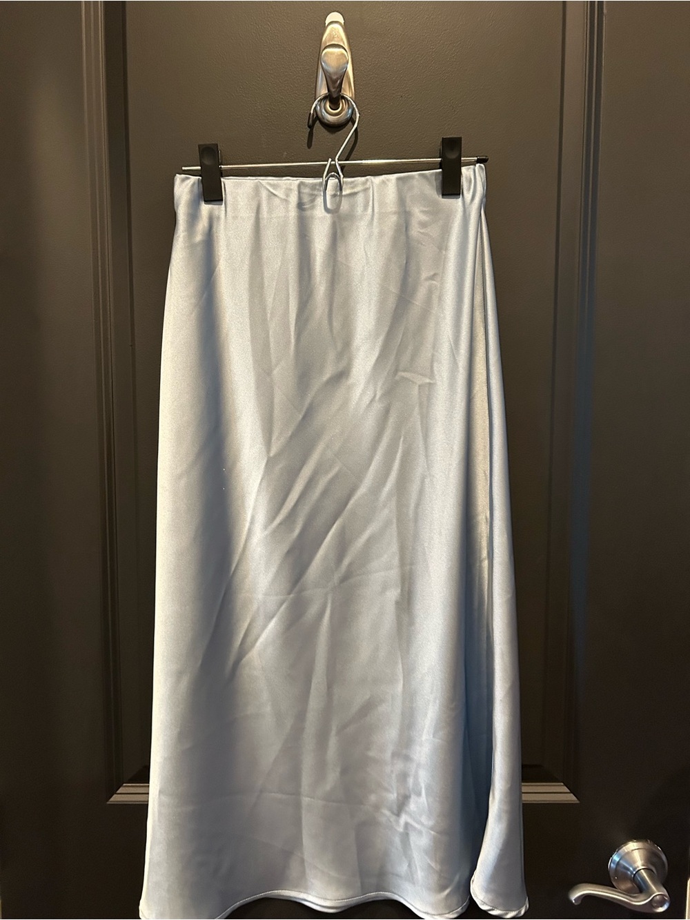 Renee C. Light Blue Satin Maxi Skirt